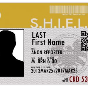 SHIELD Agent Custom Personalised ID Card Badge Prop, Custom Name and Info, Custom Photo, custom QR Code