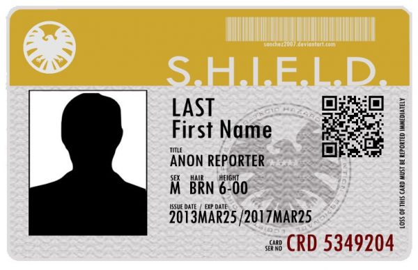 SHIELD Agent Custom Personalised ID Card Badge Prop, Custom Name and Info, Custom Photo, custom QR Code