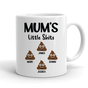 Mum Gift Personalised Mugs Mum's Little Shit Mun Funny Mug Personalised Mother's Day Present Gift For Mum Birthday Present Coffee Mug