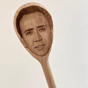 Nicolas Cage Face on wooden spoon, Nic Cage on things, housewarming, meme gift, chef, cook