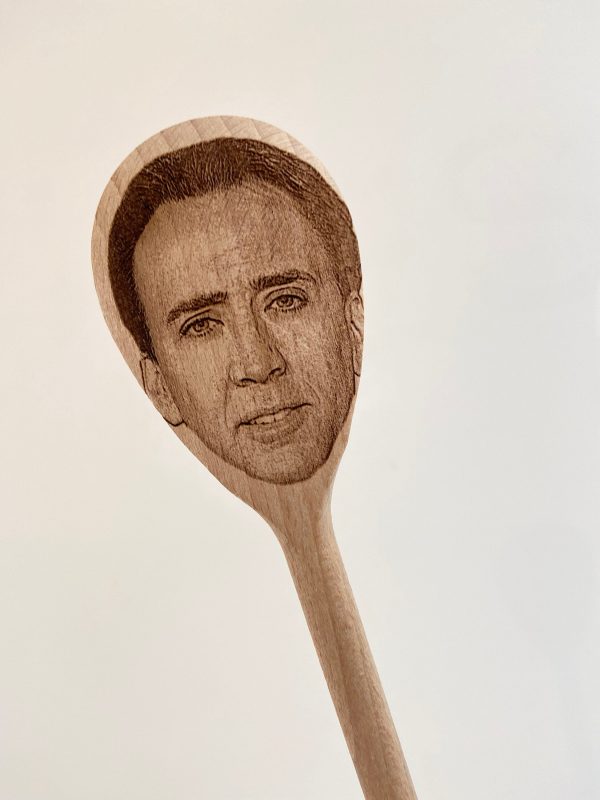 Nicolas Cage Face on wooden spoon, Nic Cage on things, housewarming, meme gift, chef, cook
