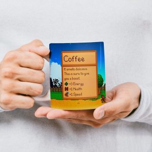 Stardew Valley Inspired Mug, Coffee Stats, Gamer Gift, Birthday gift, Coffee Mug, Tea Stats, Hot Chocolate Stats
