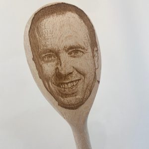 Matt Handcock Face on wooden spoon, Matt Handcock on things, housewarming, meme gift, Eat Out to Help Out, Matt Handcock Jungle