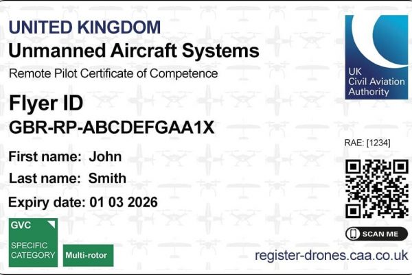 CAA Drone Licence UK - Plastic Card - Free UK Delivery