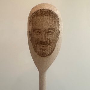 Paul Hollywood's Face Engraved on a Wooden Spoon (30cm), Birthday, Christmas Gift. The Great British Bake Off