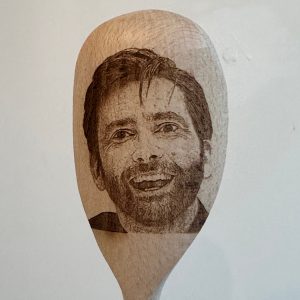 David Tennant's Face Engraved on a Wooden Spoon. Broadchurch. Birthday, Christmas Gift.