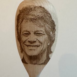 Jon Bon Jovi's Face Engraved on a Wooden Spoon (30cm), Birthday, Christmas, Mothers/ Fathers Day Gift. Livin' on a Prayer, Slippery when wet