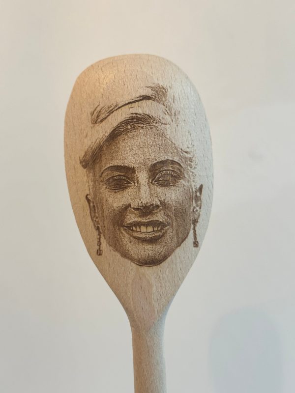 Lady Gaga's Face Engraved on a Wooden Spoon (30cm), Birthday, Christmas, Mothers/ Fathers Day Gift. A Star is Born. Poker Face. Bad Romance.