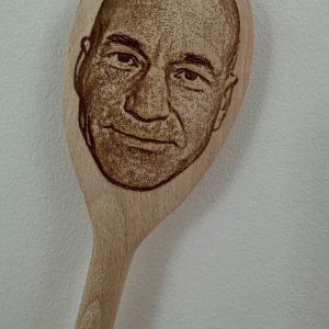 Patrick Stewart's Face Engraved on a Wooden Spoon (30cm), Birthday, Christmas Gift. Star Trek, X-Men