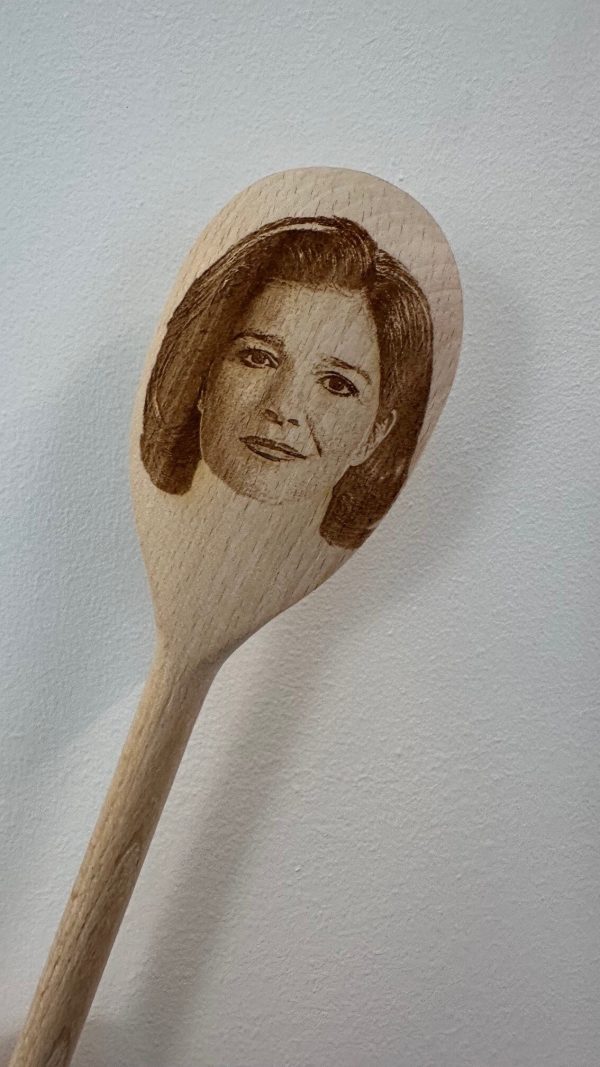Kate Mulgrew's Face Engraved on a Wooden Spoon (30cm), Birthday, Christmas Gift. Star Trek, Orange is the New Black