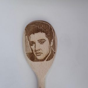 Elvis Presley's Face Engraved on a Wooden Spoon (30cm), Birthday, Christmas Gift. King of Rock and Roll! Jailhouse Rock, Suspicious Minds.