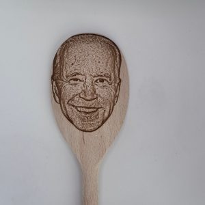 Joe Biden's Face Engraved on a Wooden Spoon (30cm), Birthday, Christmas, Mothers/ Fathers Day Gift. US President. World Leader. America. USA