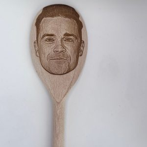 Robbie Williams Face Engraved on a Wooden Spoon (30cm), Birthday, Christmas Gift. Country Singer