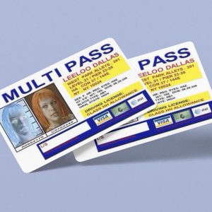 Multipass Fifth Element movie ID Card, Plastic ID Card, Milla Jovovich