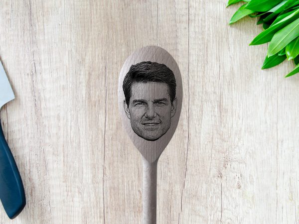 Tom Cruise Laser-Engraved Wood Spoon