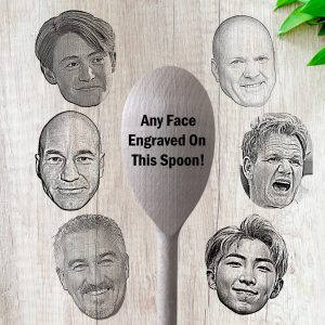 ANY FACE Engraved on a Wooden Spoon! Fun, unique and quirky gift! Your friend or any celebrity's face  Birthday gift - Housewarming, novelty