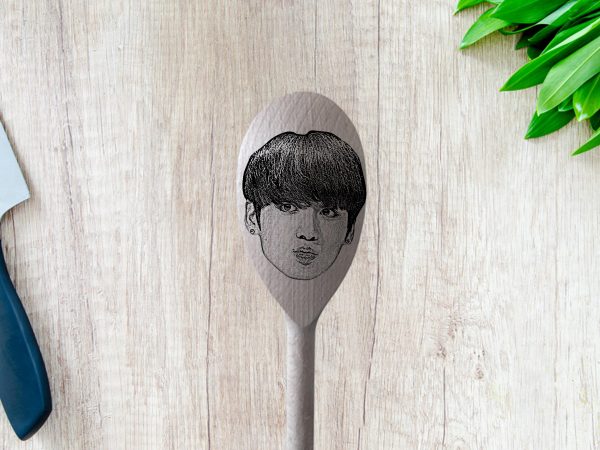 Jungkook -  Bangtan Boys gift wooden spoons personalized engraved Jin Suga J-Hope RM Jimin V Jungkook Wooden Spoon Set Gift